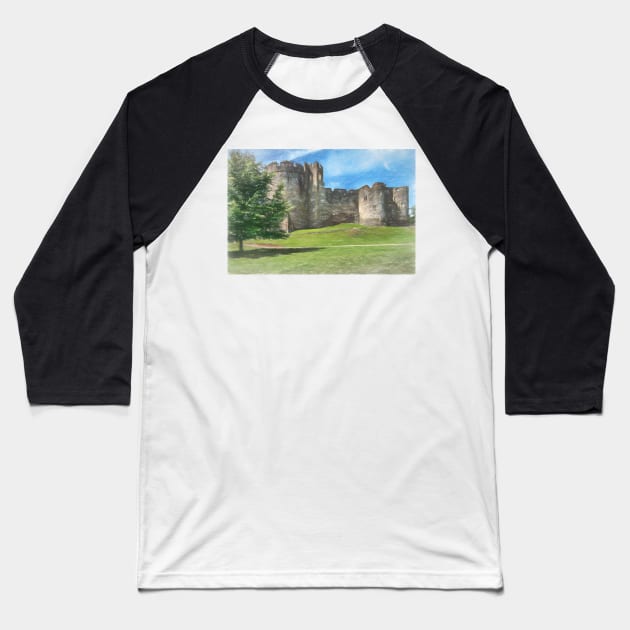 Chepstow Castle Baseball T-Shirt by IanWL